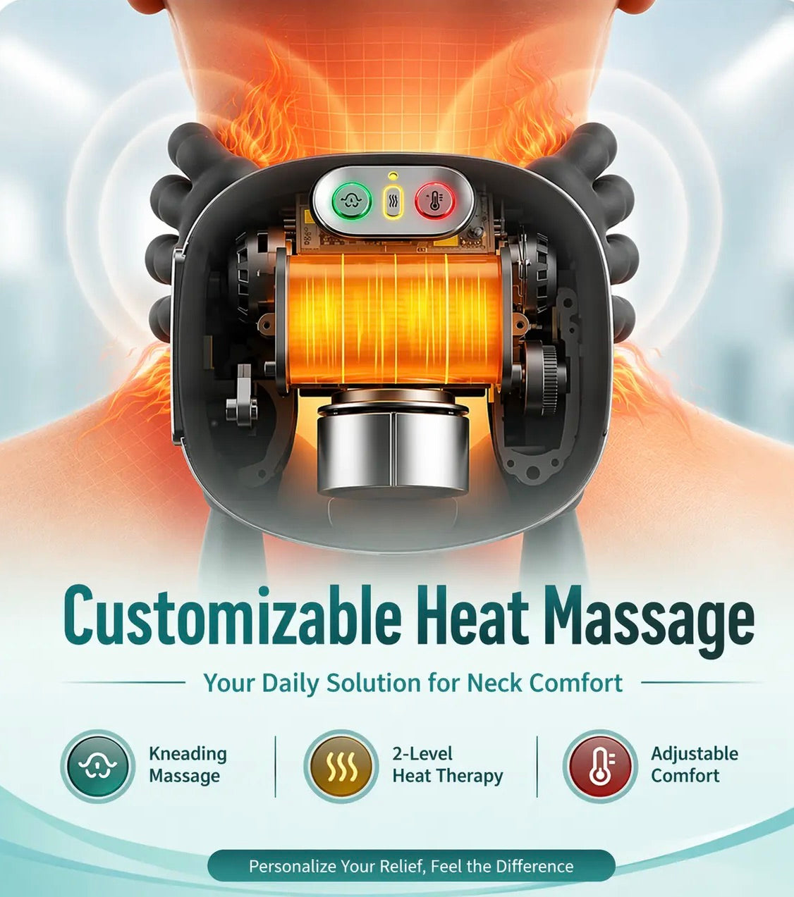 PulseFitX™ Deep-Kneading Neck & Shoulder Massager with Heat