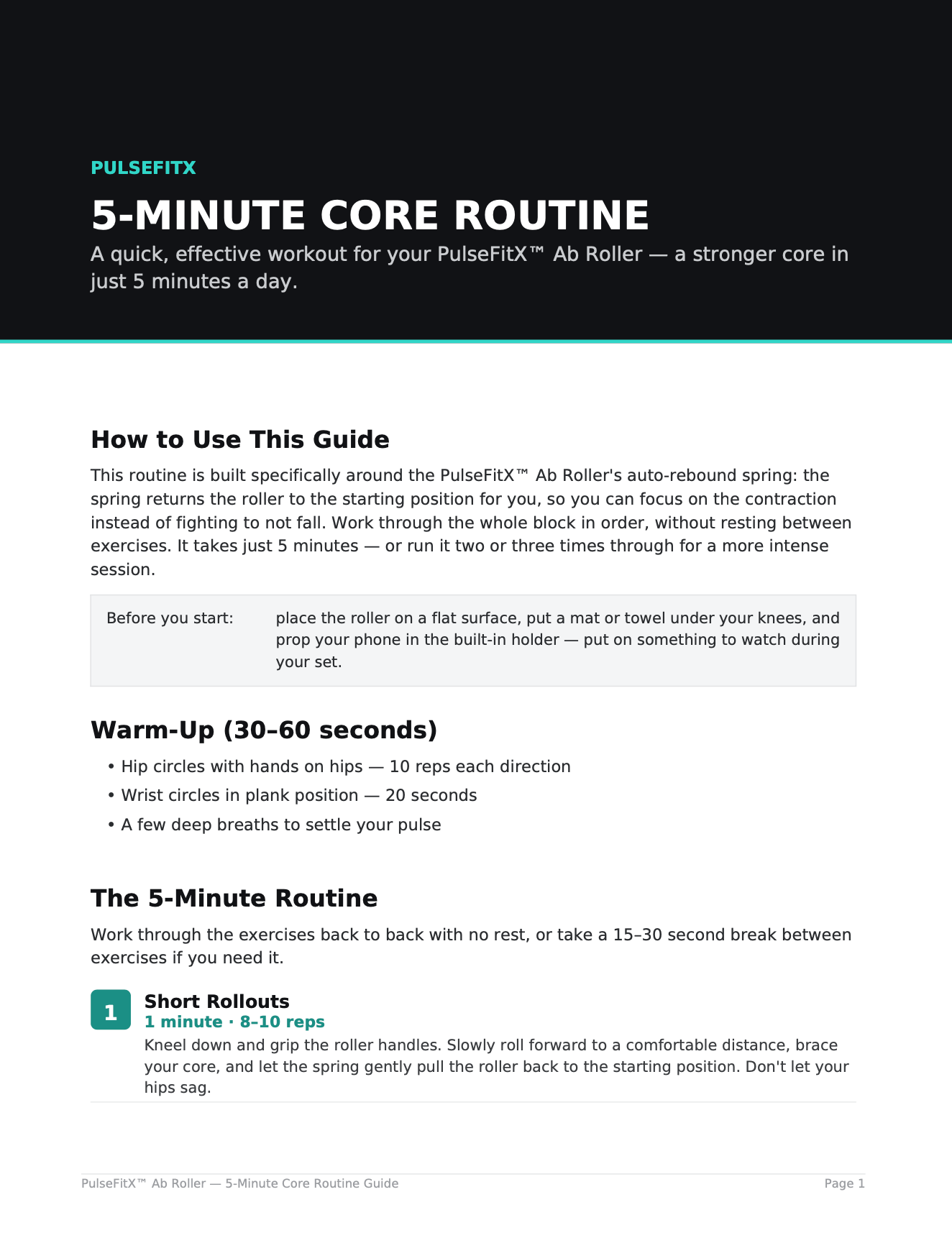 E-Book "5-Minute Core Routine"