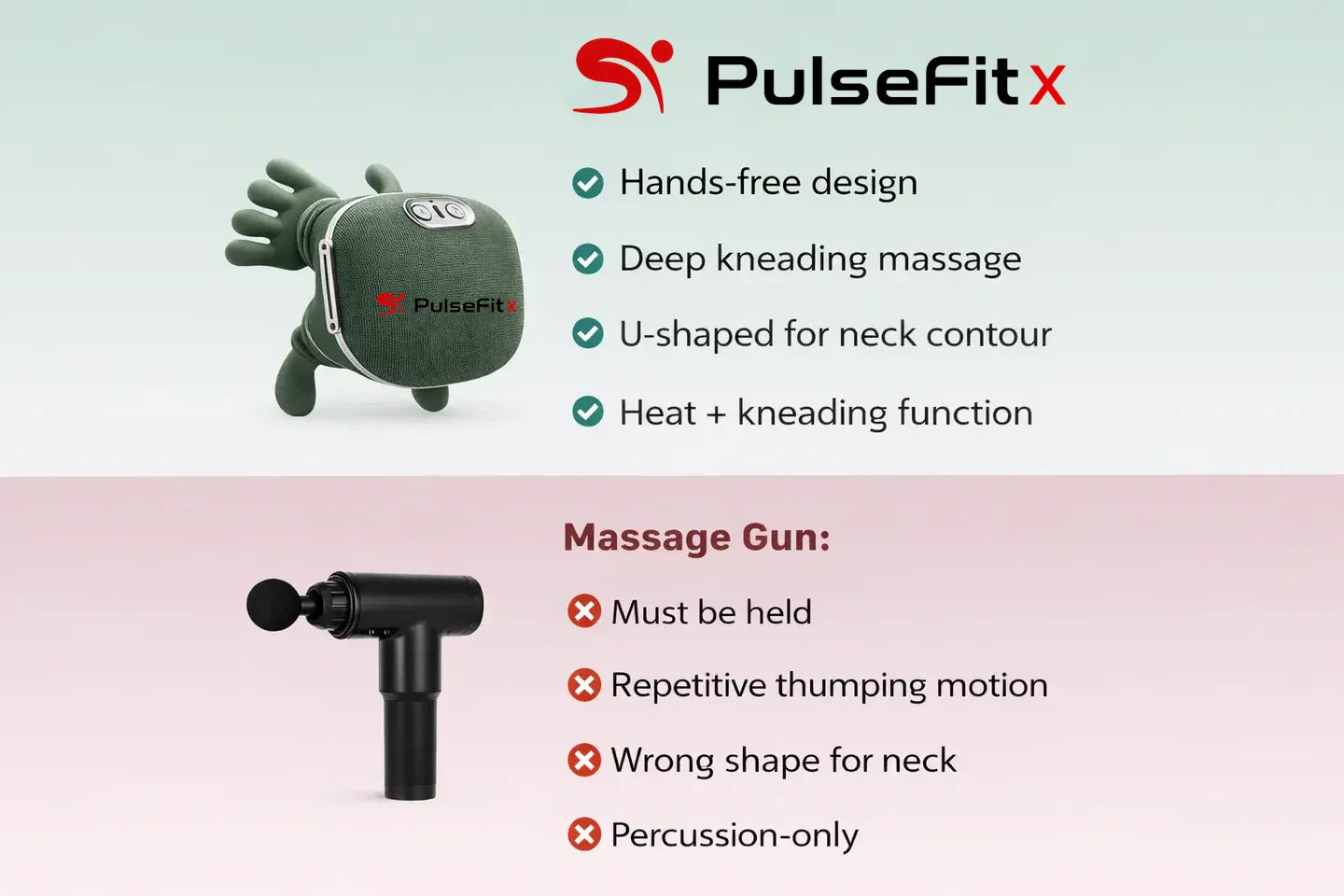 PulseFitX™ Deep-Kneading Neck & Shoulder Massager with Heat